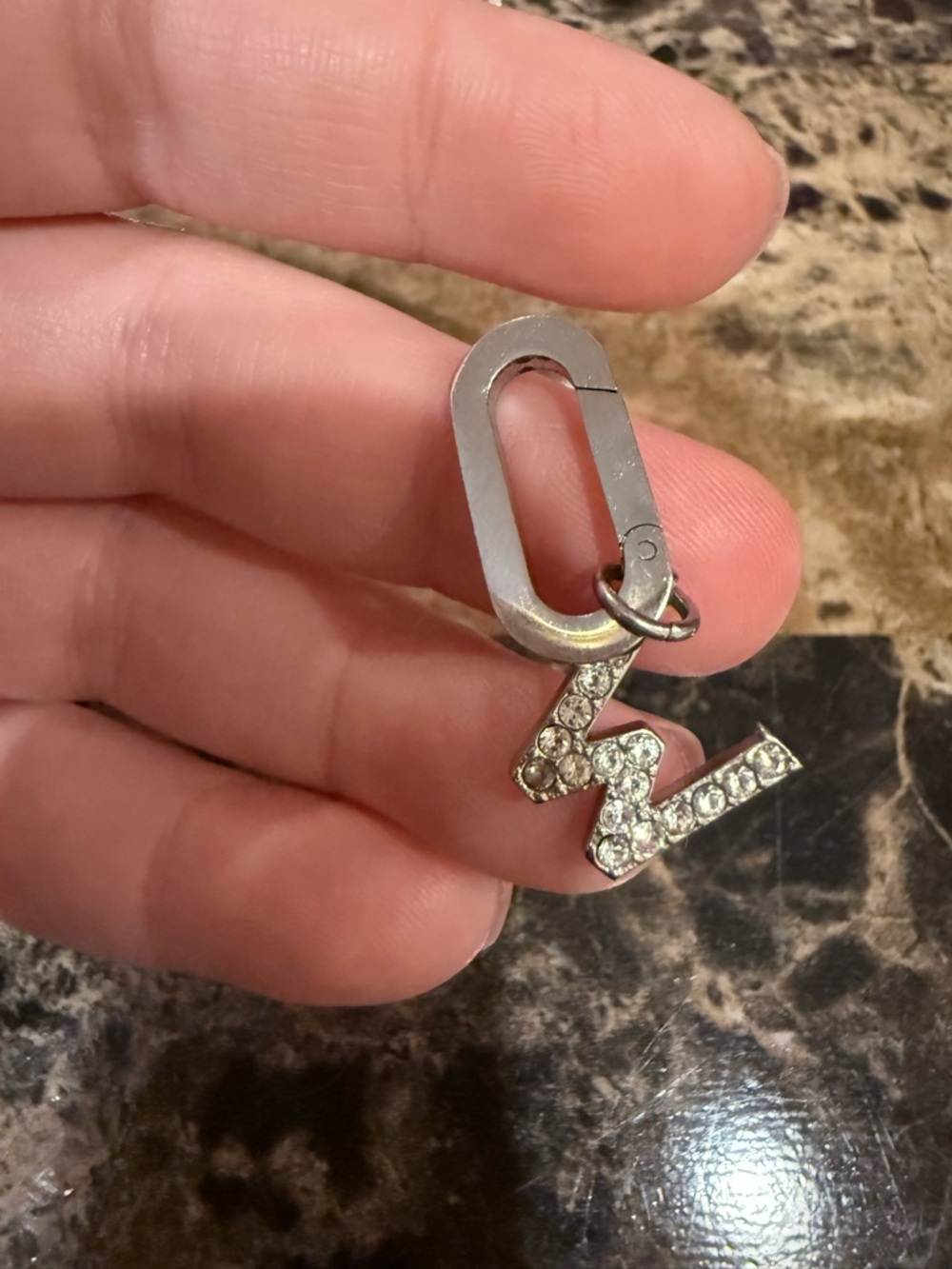 Henri Bendel Pavé Crystal Initial "W"  Charm / Pendant - Picture 4 of 8